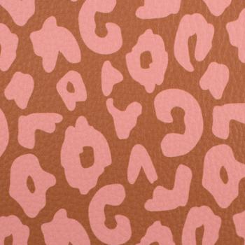 Preview: 50x70 cm Zuschnitt Kunstleder Happy Collection Leo Terracotta/Lachs by Cherry Picking von Swafing